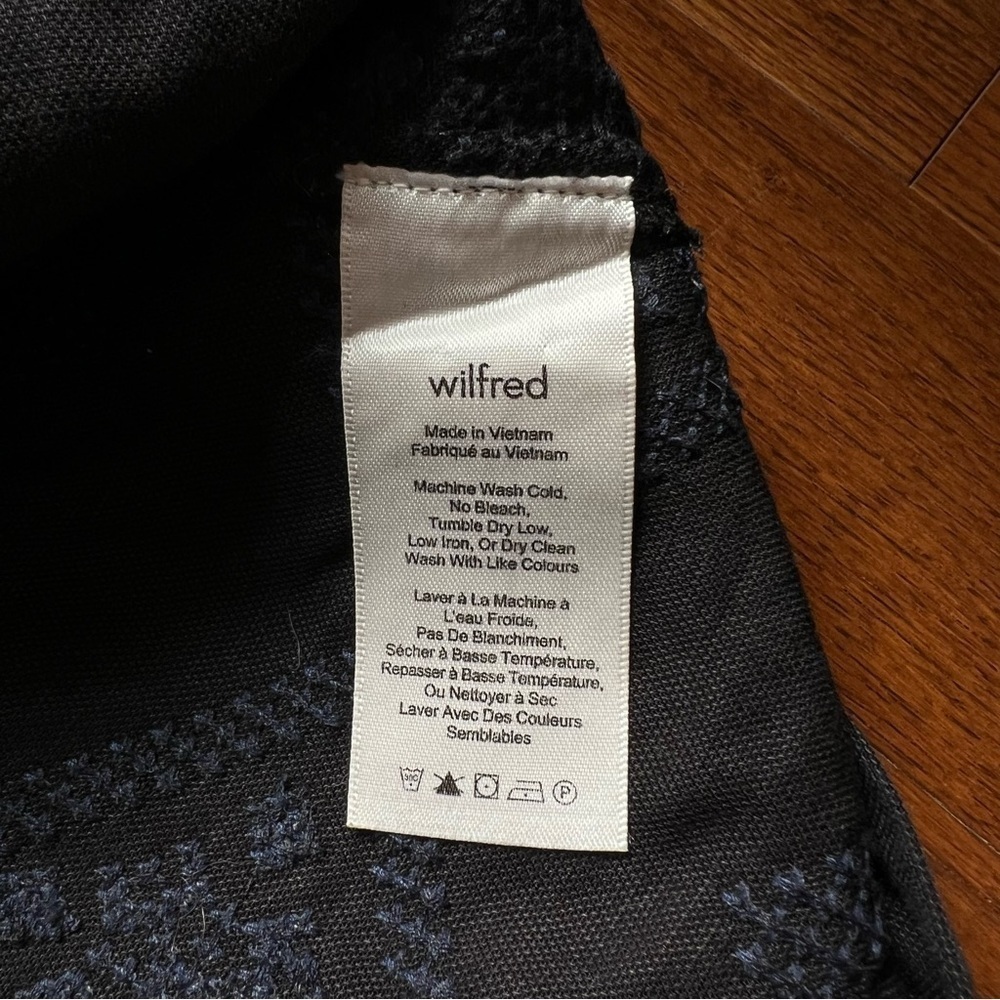 Aritzia Wilfred Black Navy Linen Trompette A-Line Sleeveless Shift Dress - Sz S - Picture 12 of 16